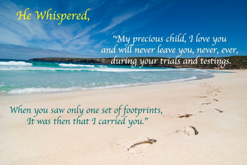 Footprints in the Sand Poem - Gifts, Lyrics, Jewelry and bible verses